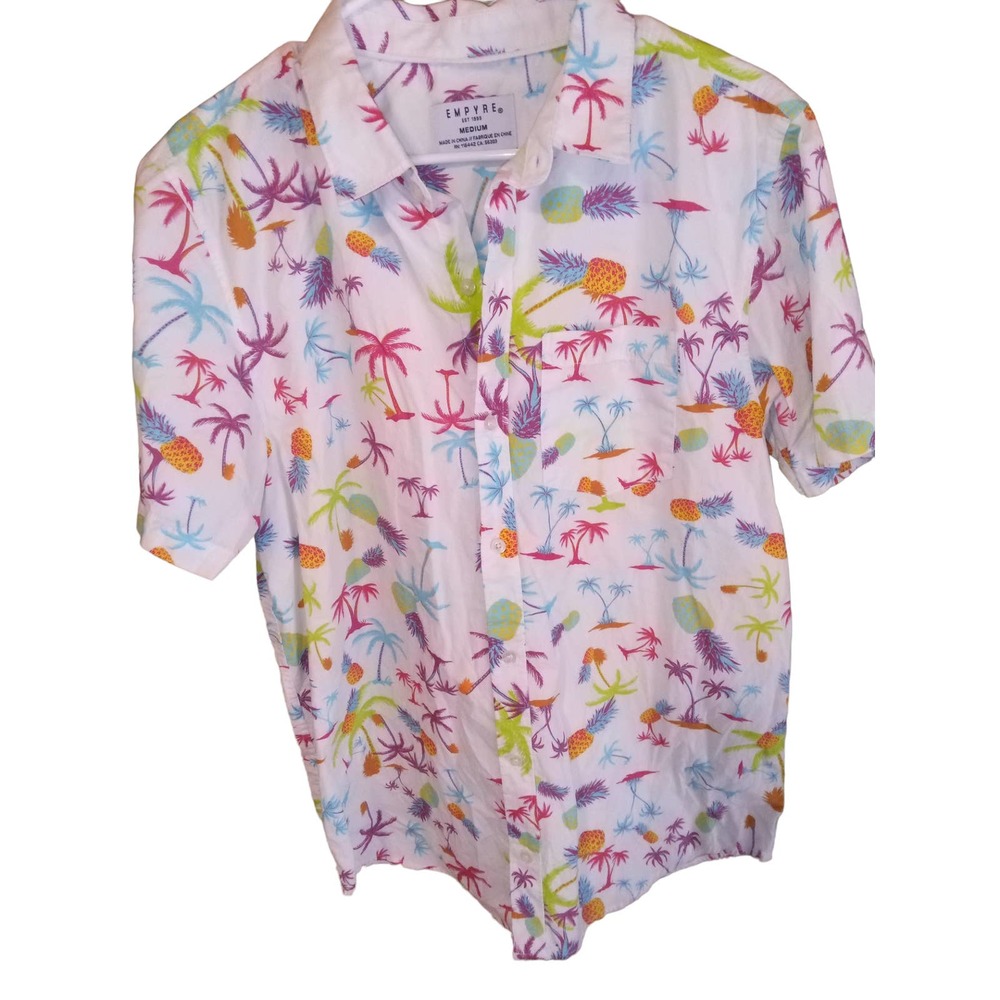 Colorful Empyre Palm Tree Button Up, Size M